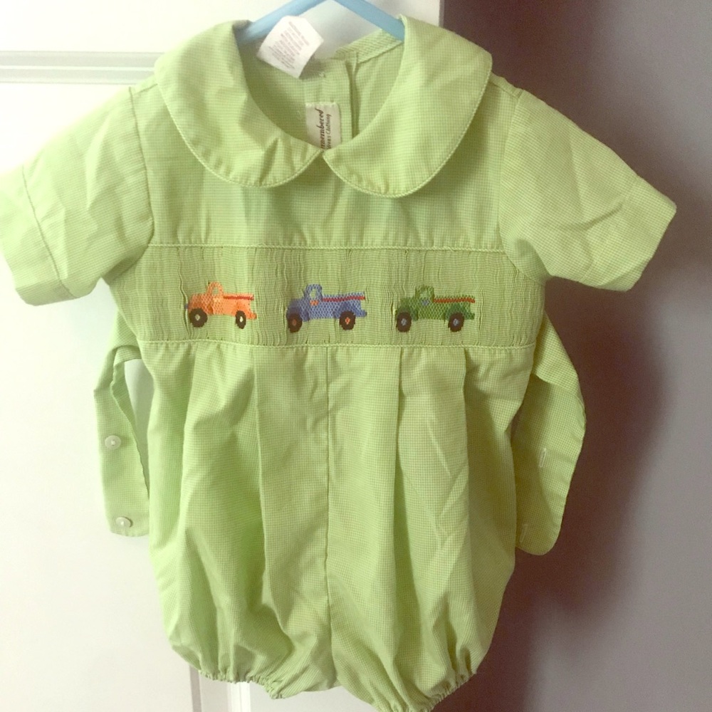 Little Boys Embroidered Romper